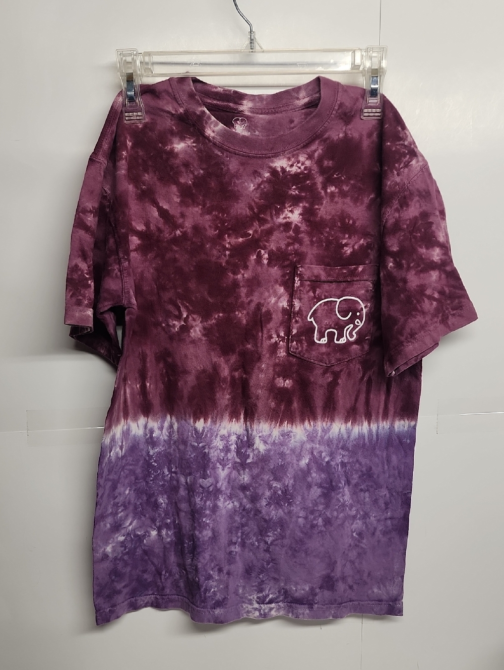 ivory ella Tie-Dye Pocket Tee in Burgundy & Lavender #SaveTheElephants Size S
